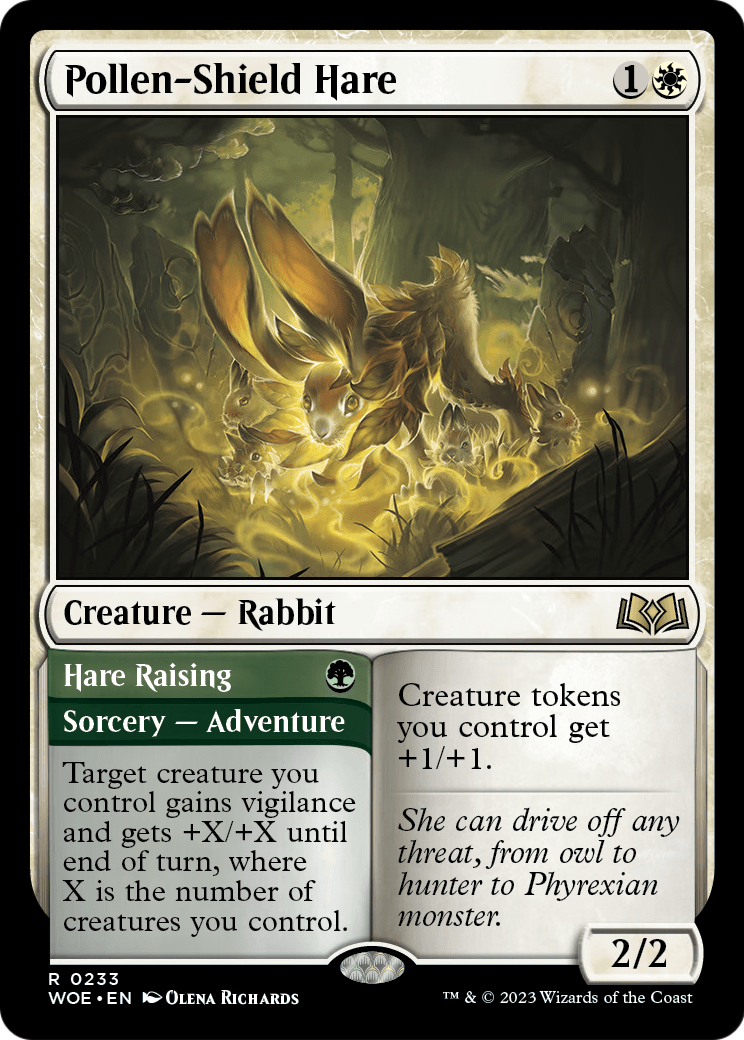 Pollen-Shield Hare (WOE-233) [Wilds of Eldraine] Foil