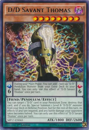 D/D Savant Thomas (Rare) (MP17-EN065) - 2017 Mega-Tins Mega Pack 1st Edition