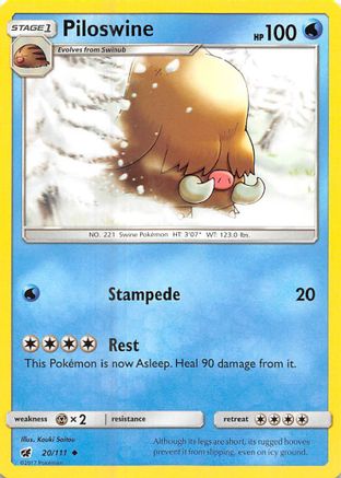 Piloswine (020/111) [SM  Crimson Invasion] Reverse Holofoil - Uncommon