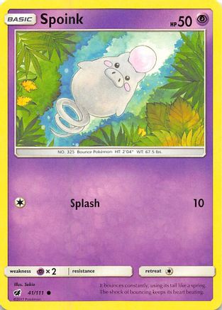 Spoink (041/111) [SM  Crimson Invasion] Reverse Holofoil - Common