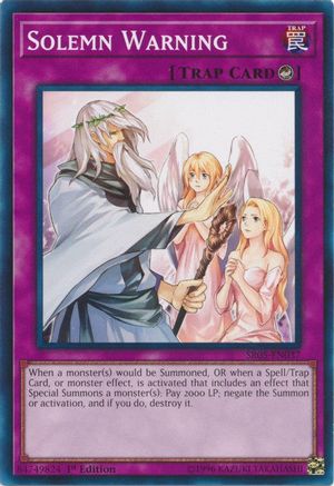 Solemn Warning (Common) (SR05-EN037) - Structure Deck: Wave of Light 1st Edition
