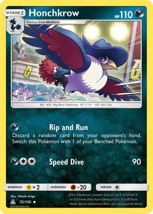 Honchkrow (072/156) [SM  Ultra Prism] - Uncommon