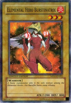 Elemental HERO Burstinatrix (Parallel Rare) (MF03-EN002) - Mattel Action Figure Promos: Series 3 Limited