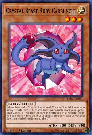 Crystal Beast Ruby Carbuncle (Common) (LED2-EN041) - Legendary Duelists: Ancient Millennium 1st Edition