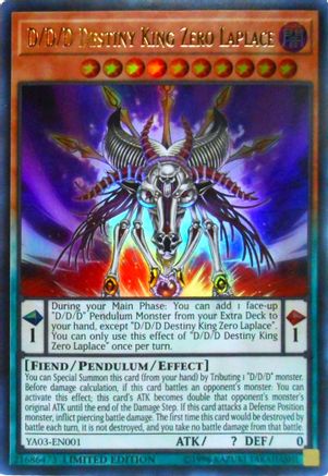 D/D/D Destiny King Zero Laplace (Ultra Rare) (YA03-EN001) - Yu-Gi-Oh! ARC-V Promo Cards Limited