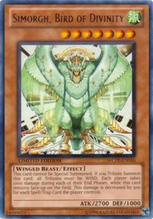 Simorgh, Bird of Divinity (Rare) (WCPP-EN016) - World Championship 2010 Card Pack Limited