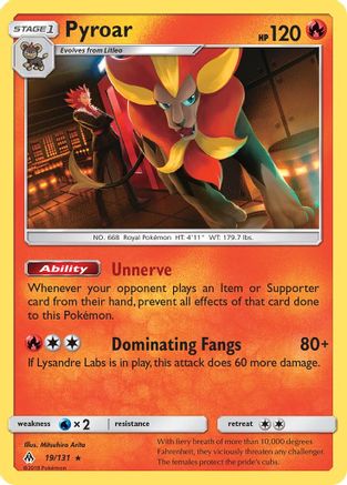 Pyroar (19/131) [SM  Forbidden Light] Holofoil - Holo Rare