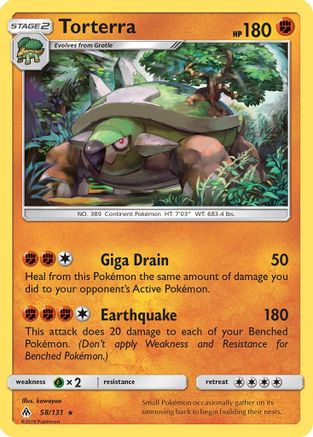 Torterra (058/131) [SM  Forbidden Light] Reverse Holofoil - Rare