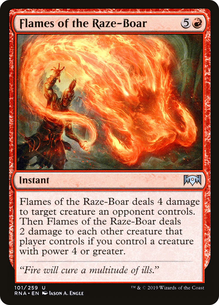 Flames of the Raze-Boar (RNA-101) [Ravnica Allegiance]