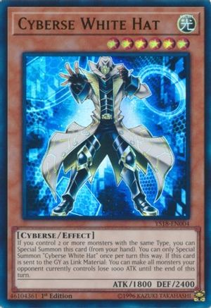 Cyberse White Hat (Ultra Rare) (YS18-EN004) - Starter Deck: Codebreaker 1st Edition