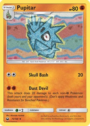 Pupitar (75/168) [SM  Celestial Storm] Reverse Holofoil - Uncommon