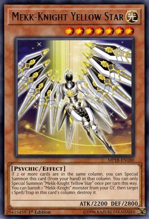 Mekk-Knight Yellow Star (Rare) (MP18-EN180) - 2018 Mega-Tins Mega Pack 1st Edition