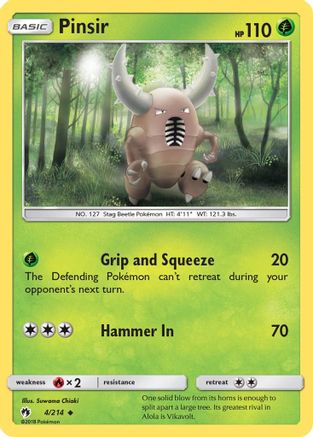 Pinsir (4/214) [SM  Lost Thunder] Reverse Holofoil - Uncommon