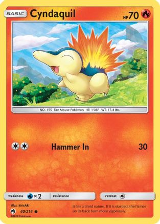 Cyndaquil (040/214) [SM  Lost Thunder] Reverse Holofoil - Common