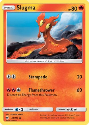 Slugma (43/214) [SM  Lost Thunder] Reverse Holofoil - Common