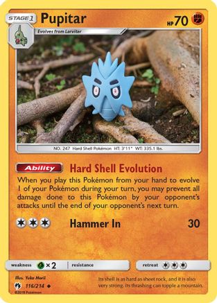 Pupitar (116/214) [SM  Lost Thunder] Reverse Holofoil - Uncommon