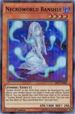 Necroworld Banshee (Super Rare) (SR07-EN002) - Structure Deck: Zombie Horde 1st Edition