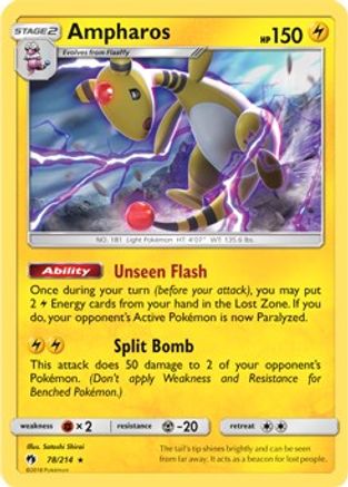 Ampharos (SM Lost Thunder) (078/214) [Deck Exclusives] - Rare