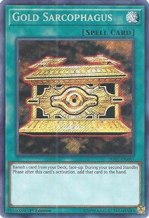 Gold Sarcophagus (Secret Rare) (HISU-EN051) - Hidden Summoners 1st Edition