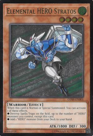 Elemental HERO Stratos (Ultimate Rare) (OP09-EN001) - OTS Tournament Pack 9 Unlimited