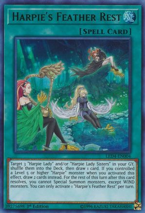 Harpie's Feather Rest (Ultra Rare) (LED4-EN004) - Legendary Duelists: Sisters of the Rose 1st Edition