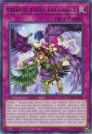 Harpie Lady Elegance (Rare) (LED4-EN005) - Legendary Duelists: Sisters of the Rose 1st Edition