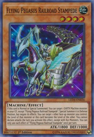 Flying Pegasus Railroad Stampede (Super Rare) (LED4-EN036) - Legendary Duelists: Sisters of the Rose 1st Edition