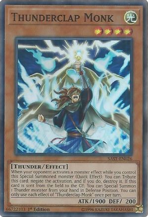 Thunderclap Monk (Super Rare) (SAST-EN026) - Savage Strike Unlimited