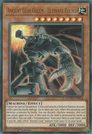 Ancient Gear Golem - Ultimate Pound (Ultra Rare) (DUPO-EN054) - Duel Power 1st Edition