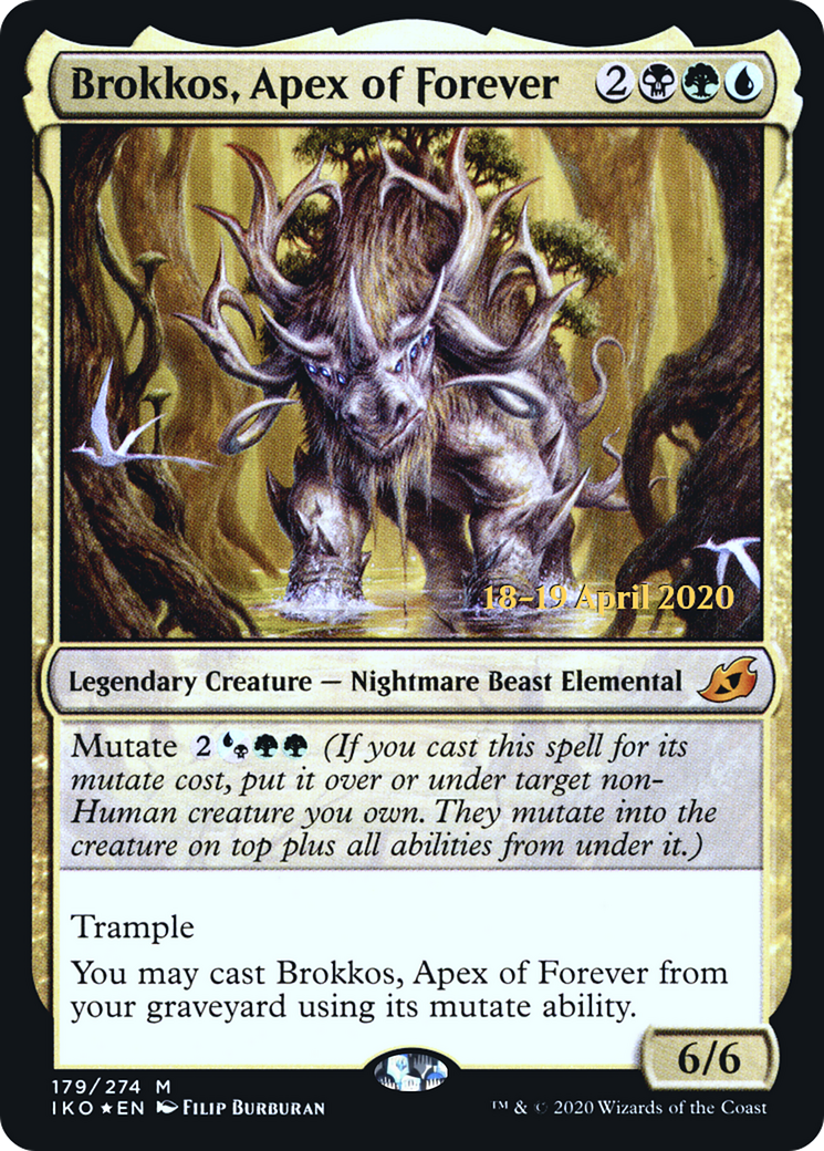 Brokkos, Apex of Forever (PRE-179) [Ikoria: Lair of Behemoths Promos] Foil
