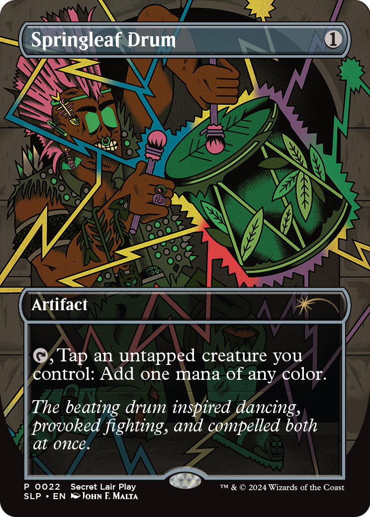 Springleaf Drum (SLP-022) (Borderless) [Secret Lair Showdown]