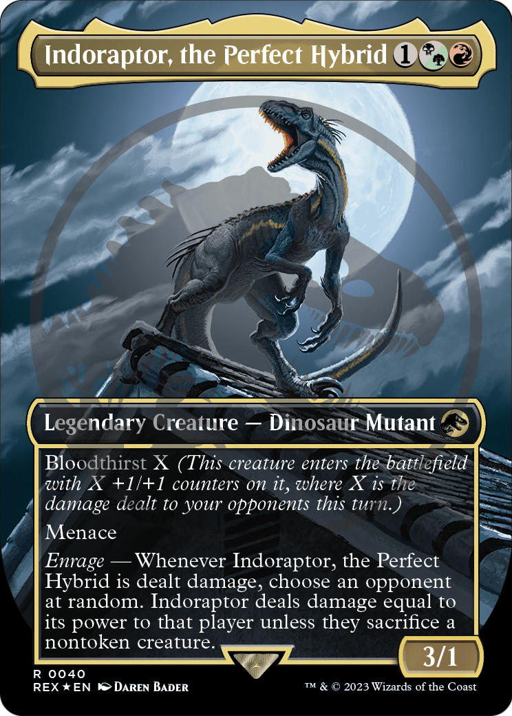 Indoraptor, the Perfect Hybrid (Borderless) (Emblem) (REX-040) [Jurassic World Collection] Foil