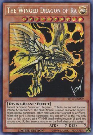 The Winged Dragon of Ra (Prismatic Secret Rare) (TN19-EN009) - 2019 Gold Sarcophagus Tin Limited
