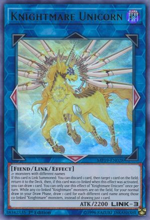 Knightmare Unicorn (Ultra Rare) (MP19-EN028) - 2019 Gold Sarcophagus Tin Mega Pack 1st Edition