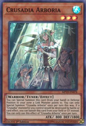 Crusadia Arboria (Super Rare) (MP19-EN078) - 2019 Gold Sarcophagus Tin Mega Pack 1st Edition