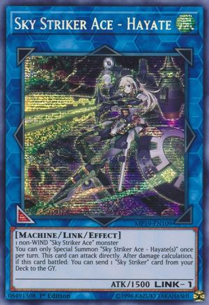 Sky Striker Ace - Hayate (Prismatic Secret Rare) (MP19-EN109) - 2019 Gold Sarcophagus Tin Mega Pack Unlimited