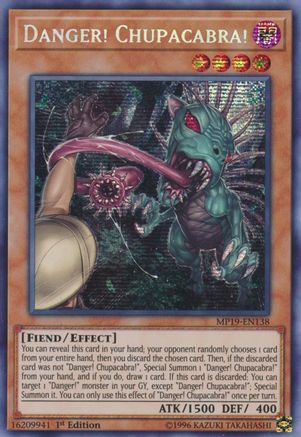 Danger! Chupacabra! (Prismatic Secret Rare) (MP19-EN138) - 2019 Gold Sarcophagus Tin Mega Pack Unlimited