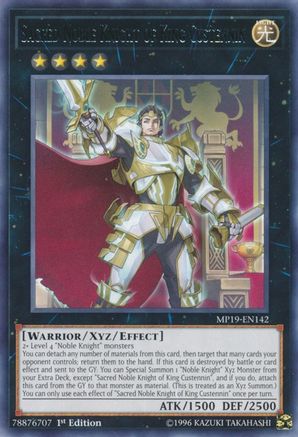 Sacred Noble Knight of King Custennin (Rare) (MP19-EN142) - 2019 Gold Sarcophagus Tin Mega Pack Unlimited