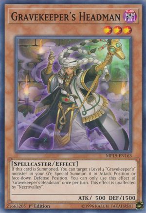 Gravekeeper's Headman (Common) (MP19-EN163) - 2019 Gold Sarcophagus Tin Mega Pack 1st Edition