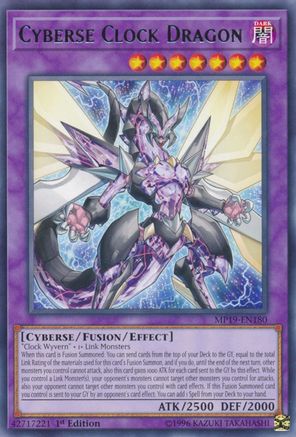 Cyberse Clock Dragon (Rare) (MP19-EN180) - 2019 Gold Sarcophagus Tin Mega Pack 1st Edition