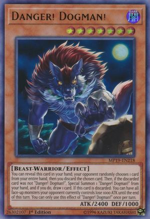 Danger! Dogman! (Ultra Rare) (MP19-EN218) - 2019 Gold Sarcophagus Tin Mega Pack Unlimited