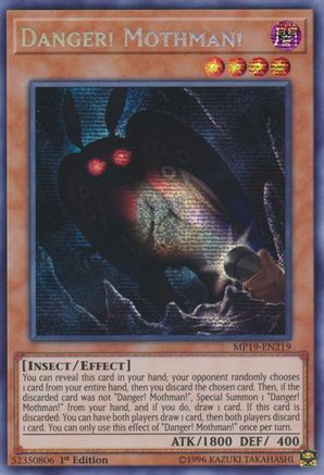 Danger! Mothman! (Prismatic Secret Rare) (MP19-EN219) - 2019 Gold Sarcophagus Tin Mega Pack Unlimited