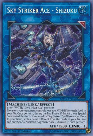 Sky Striker Ace - Shizuku (Prismatic Secret Rare) (MP19-EN258) - 2019 Gold Sarcophagus Tin Mega Pack 1st Edition