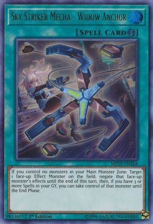 Sky Striker Mecha - Widow Anchor (Ultra Rare) (MP19-EN264) - 2019 Gold Sarcophagus Tin Mega Pack 1st Edition