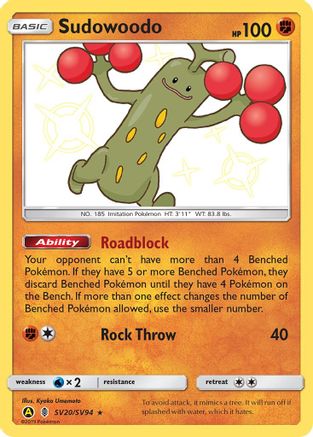 Sudowoodo (SV20/SV94) [Hidden Fates Shiny Vault] Holofoil - Shiny Holo Rare