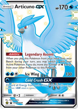 Articuno GX (SV54/SV94) [Hidden Fates Shiny Vault] Holofoil - Shiny Holo Rare
