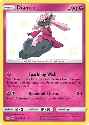 Diancie (SV36/SV94) [Hidden Fates Shiny Vault] Holofoil - Shiny Holo Rare