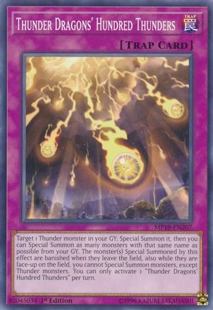 Thunder Dragons' Hundred Thunders (Common) (MP19-EN207) - 2019 Gold Sarcophagus Tin Mega Pack Unlimited