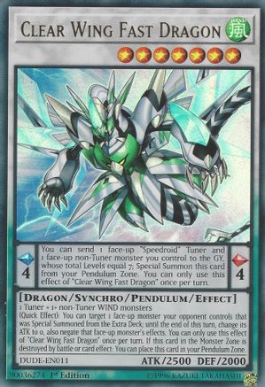Clear Wing Fast Dragon (Ultra Rare) (DUDE-EN011) - Duel Devastator 1st Edition
