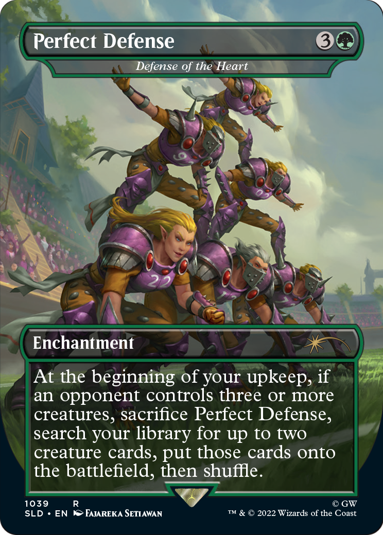 Perfect Defense - Defense of the Heart (Borderless) (SLD-1039) [Secret Lair Drop]